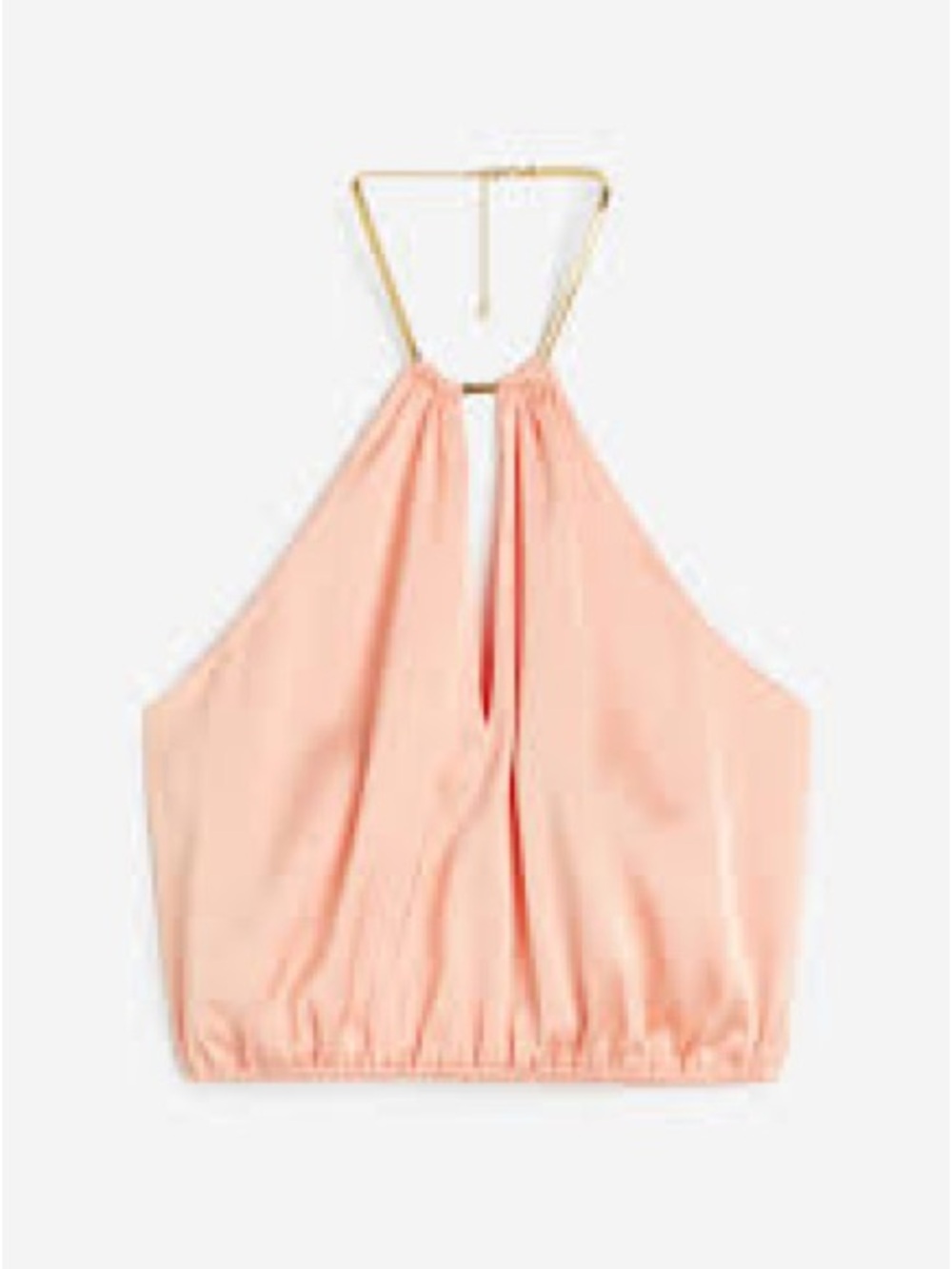H&M Peach Halter Chain-neck Crop Top